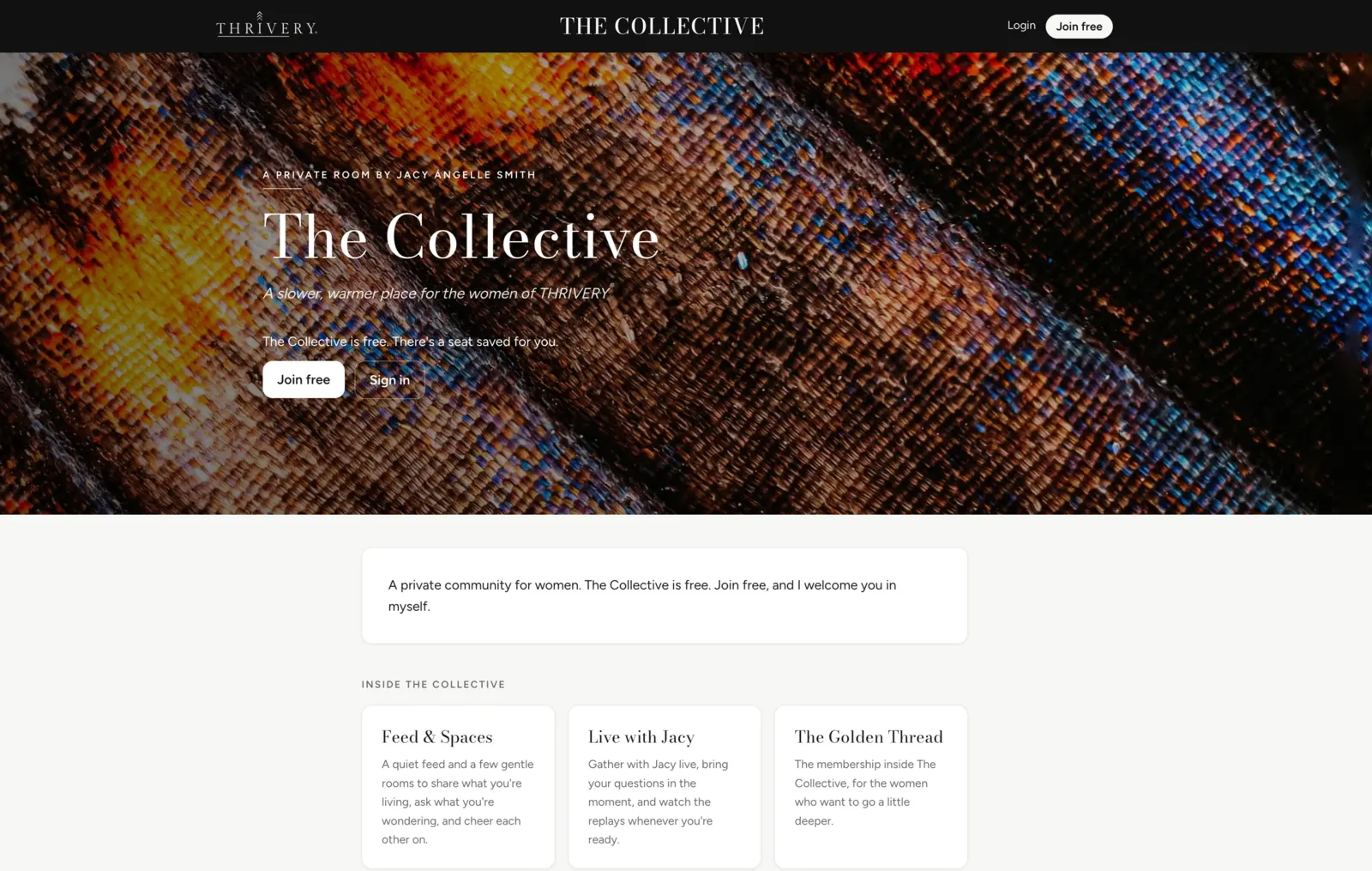 THRIVERY Collective community homepage